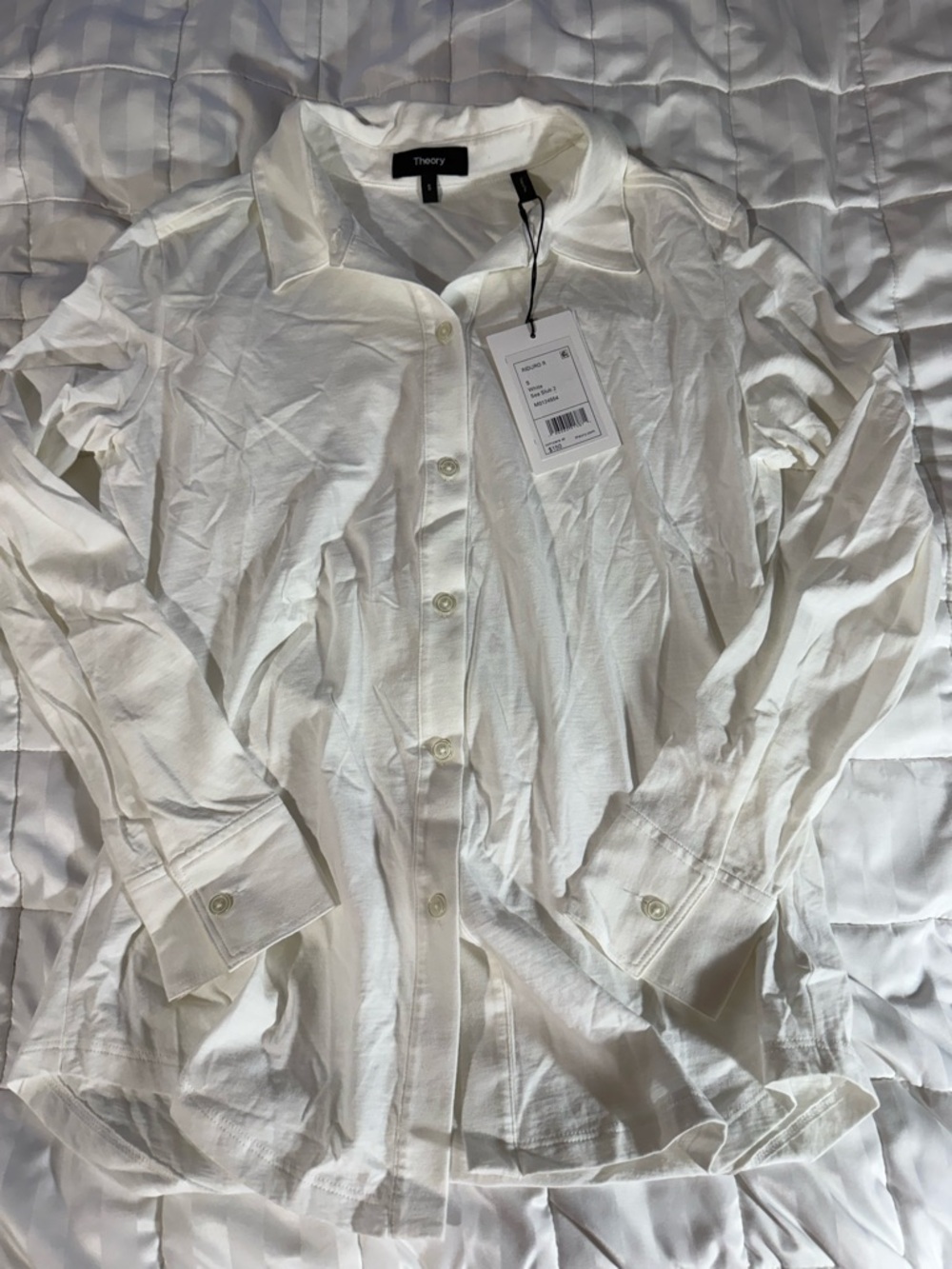 Theory White Button-Front Shirt